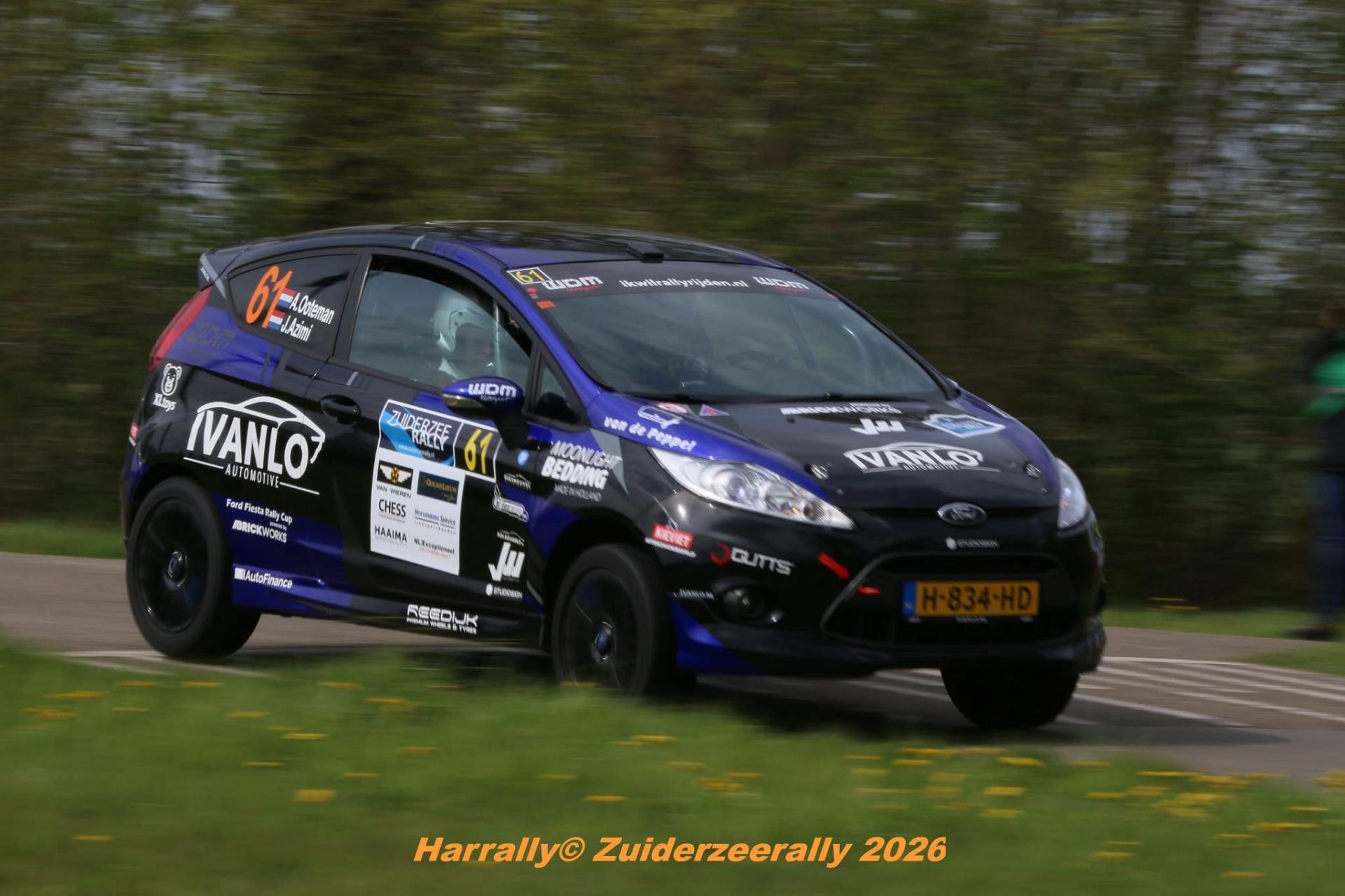 Ford Fiesta Rally Cup #61 in actie tijdens de Zuiderzeerally 2026